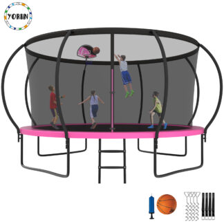 YORIN Trampoline for 7-8 Kids, 14 FT Trampoline for Adults with Enclosure Net