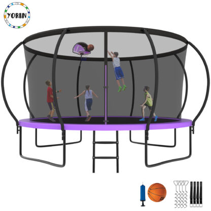 YORIN Trampoline for 7-8 Kids, 14 FT Trampoline for Adults with Enclosure Net
