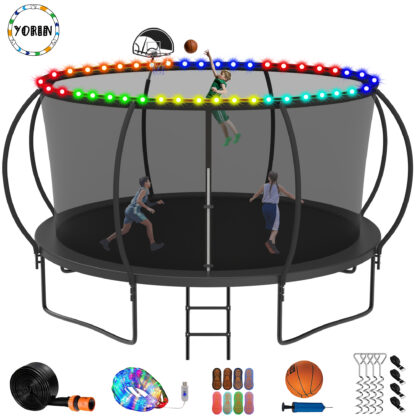 YORIN Trampoline, 12 FT Trampoline for 5-6 Kids Adults with Enclosure Net