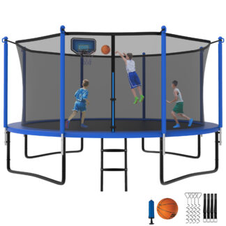YORIN Trampoline with Enclosure Net, 1200LBS 12FT Trampoline for 4-5 Kids Adults