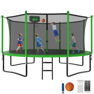 YORIN Trampoline with Enclosure Net, 1400LBS 14FT Trampoline for 5-6 Kids Adults