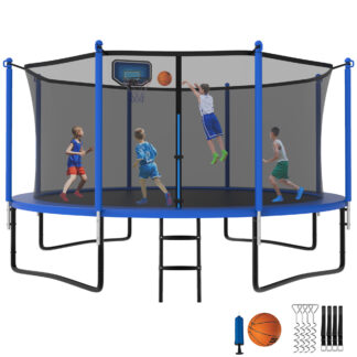 YORIN Trampoline with Enclosure Net, 1400LBS 14FT 16FT 14FT 15FT Trampoline for 5-6 Kids Adults