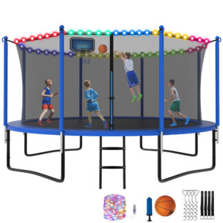 YORIN Trampoline with Enclosure Net, 1400LBS 14FT Trampoline for 5-6 Kid