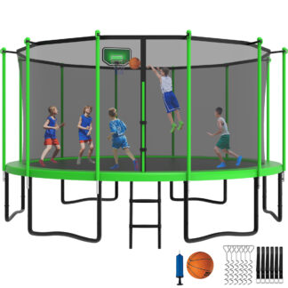 YORIN Trampoline with Enclosure Net, 1500LBS 15FT Trampoline for 7-8 Kids Adults