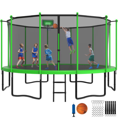 YORIN Trampoline with Enclosure Net, 1500LBS 15FT Trampoline for 7-8 Kids Adults