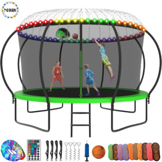 YORIN Trampoline for 5-6 Kids, 12 FT Trampoline for Adults with Enclosure Net
