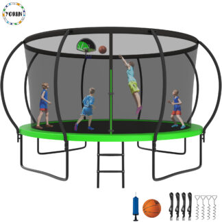 YORIN Trampoline for 7-8 Kids, 14 FT Trampoline for Adults with Enclosure Net