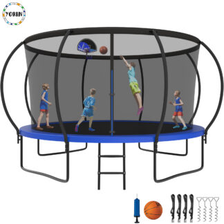 YORIN Trampoline for 7-8 Kids, 14 FT Trampoline for Adults with Enclosure Net