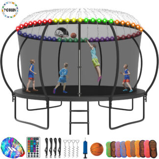 YORIN Trampoline for 7-8 Kids, 14 FT Trampoline for Adults with Enclosure Net