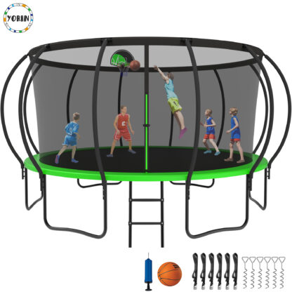 YORIN Trampoline for 8-9 Kids, 15 FT Trampoline for Adults with Enclosure Net