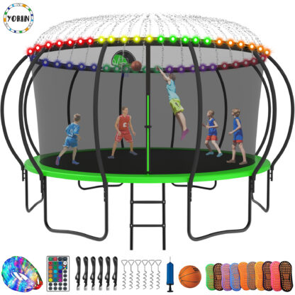 YORIN Trampoline for 8-9 Kids, 15 FT Trampoline for Adults with Enclosure Net