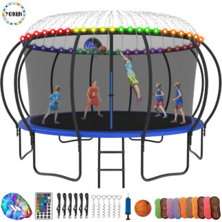 YORIN Trampoline for 8-9 Kids, 15 FT Trampoline for Adults with Enclosure Net
