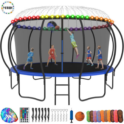 YORIN Trampoline for 8-9 Kids, 15 FT Trampoline for Adults with Enclosure Net