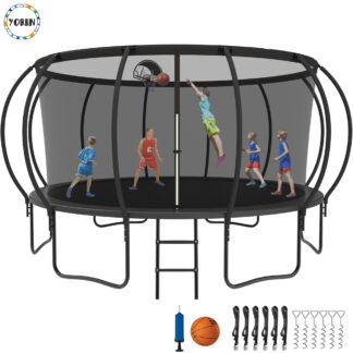 YORIN Trampoline for 8-9 Kids, 15 FT Trampoline for Adults with Enclosure Net