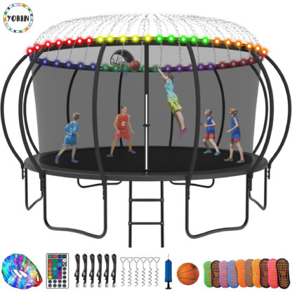 YORIN Trampoline for 8-9 Kids, 15 FT Trampoline for Adults with Enclosure Net