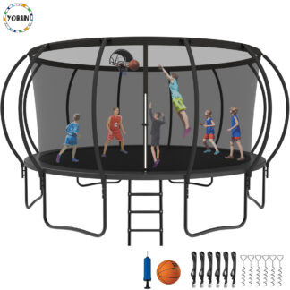 YORIN Trampoline for 8-9 Kids, 16FT Trampoline for Adults with Enclosure Net