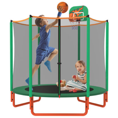 YORIN Trampoline for Kids, 66'' Mini Trampoline for Toddlers with Enclosure Net
