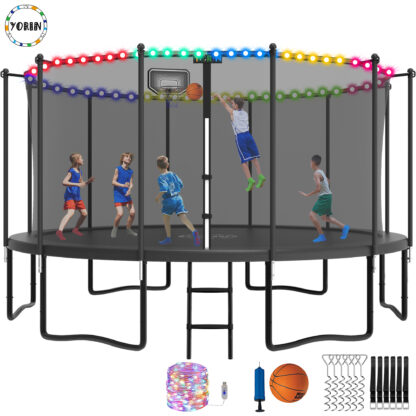 YORIN Trampoline with Trampoline Light, 1500LBS